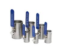 Válvula de bola de acero inoxidable DN15, DN20, DN25, DN32, DN40, DN50 SS 304 hembra con mango de vinilo, 1 unidad(DN32)