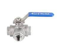 Válvula de Bola de Acero Inoxidable DN15, Tipo de Tres Vías para Control