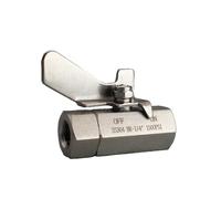 Válvula de bola de alta presión de acero inoxidable 304, rosca hembra BSP de 1/4", 3/8" y 1/2". Instrumentación, válvula de suministro de gas, interruptor, agua/gas, 100 bar.(3/8"BSP)