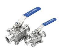 Válvula de bola de alto vacío Manual, modelo de tres piezas, brida KF16 KF25 KF40 KF50, acero inoxidable SS304, 1 Uds.(KF16)