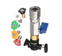 Válvula de bola de arandela de alta presión de 4500 PSI para KARCHER para la serie K, adaptador de conexión rápida M22 de 14 mm con interruptor de apagado y 5 boquillas de pulverización (14 válvulas