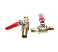 Válvula de bola de cierre de línea de combustible, gas, aire y agua de latón, accesorios de tubería, conector neumático, controlador, manija de púa en línea, 1 unidad(Tube 10mm)