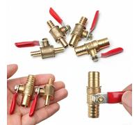 Válvula de bola de cierre en línea de latón con manguera de 6, 8, 10, 12 mm, para uso de agua, aire y aceite, con mango de palanca y cuerpo de latón forjado para una larga durabilidad (6 mm)