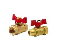 Válvula De Bola De Cierre For Compresor De Aire, Rosca Macho A Hembra, De Latón BSP, For Agua, Gasóleo, 1/8", 1/4", 3/8", 1/2", 5/20/100 Unidades(5 PCS_RED_MALE)
