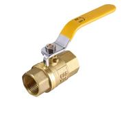 Válvula de bola de cobre con mango amarillo, rosca interna doble de 3/4 NPT, DN20, for controlar agua, petróleo y gas.