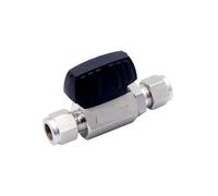 Válvula de bola de compresión de acero inoxidable 316 de gas de 2 vías y 1000 psi con conexión recta(10mm)