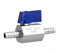 Válvula de bola de doble pagoda de acero inoxidable 304 con accionamiento hidráulico y conexiones de abrazadera/pagoda, adecuada para diversos sistemas de tuberías industriales y agrícolas (8 mm)