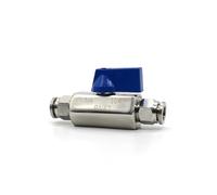 Válvula de bola de empuje SUS304 de acero inoxidable (1/8", 1/4", 3/8", 1/2") hembra macho x 4, 6, 8, 10, 12 y 16 mm, color azul (1 unidad)(1/8",BOTH SIDE PUSH IN_16MM)