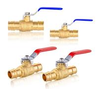 Válvula de bola de expansión PEX A de 1/2 pulgada a 3/4 de pulgada - Válvula de cierre de latón de paso completo for control de agua caliente y fría(50pack 1/2Inch)