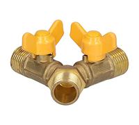 Válvula de bola de gas de 3 vías, válvula de cierre de rosca macho G1/2, accesorio de interruptor de gas natural de latón en forma de Y para equipos de dispositivos de