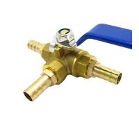 Válvula de bola de latón de 3 vías, conector de manguera de 32 mm, junta en T y junta en L para válvula de aislamiento de agua, aceite, gas, con ajuste de púas de 6 mm para un control óptimo del flujo