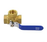 Válvula de bola de latón de 3 vías L/T con operación manual de palanca para control de dirección de flujo de aceite de agua y gas ISO 228 Thread Standard Compliance (tipo DN20 T)
