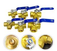 Válvula de bola de latón de 3 vías, palanca manual L/T para agua, aceite y gas, rosca interna compatible con ISO 228, clasificación de presión de 1,6 MPa