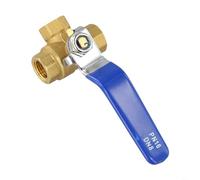 Válvula de bola de latón de tres vías con orificio L/T, accesorio de tubería de rosca interna para control de agua, aceite y gas, componente de fontanería resistente operado por palanca manual (tipo