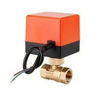 Válvula de bola de latón eléctrica motorizada de 2 vías DN15 DN20 DN25 DN32 40 50 AC 220V 2 vías 3 cables con Cable actuador for Gas agua aceite 1 Uds(12VDC,DN40)