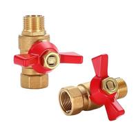 Válvula De Bola De Latón For Compresor De Aire, Agua, Gasóleo, Válvula De Cierre De 1/8", 1/4", 3/8" Y 1/2" BSP, Rosca Macho A Hembra (5/20/100 Unidades)(1/8",5 PCS_RED_FEMALE TO FEMALE)