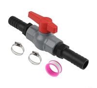 Válvula de bola de PVC con conector de manguera de púas para un control fiable de flujo de líquido en aplicaciones de riego y piscina (1 (32 mm) + 25 mm