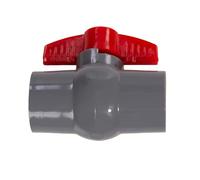 Válvula de bola de PVC-U con manguito adhesivo para tuberías de agua en piscina y jardín, tamaño 20/25/32/40/50 mm (40 mm)