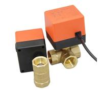 Válvula de bola de rosca eléctrica de latón AC 220V DC 12V 24V válvula de agua solenoide de 3 cables de 2 vías con actuador DN15/20/25/32/40/50(Dn40,12V-2 WAY)