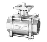 Válvula de bola de tres piezas de acero inoxidable 304 - Rosca hembra - Válvula de globo for agua, petróleo y gas - DN8 a DN25(0.75Inch)