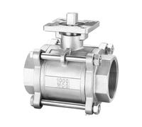 Válvula de bola de tres piezas de acero inoxidable SS304, rosca hembra, DN8/DN10/DN15/DN20/DN25, 1/4, 3/8, 1/2, 3/4 y 1 pulgada, 1 unidad(1-1/2")
