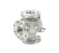 Válvula de bola de tres vías con brida de acero inoxidable 304, tipo T/L, Q44F/Q45F-16P, válvula reguladora de conmutación, inversión y derivación(DN100,T type)