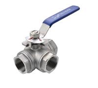 Válvula de bola de tres vías de acero inoxidable 304 Rosca interna en forma de L Válvula de agua Q14/15-16 Válvula de conversión de tubería 1/4 pulgada 1 pulgada(1/2 inch T type)