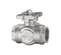 Válvula de bola de tres vías de acero inoxidable SS304, rosca hembra tipo T/L - Válvula de globo (1 unidad)(1in LType)