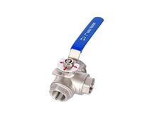 Válvula de bola de tres vías de acero inoxidable, tipo L, tipo T, 304, con rosca interna, manual, DN15, DN20, DN25, DN32, DN40, DN50(DN32,L Type)