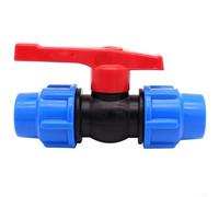 Válvula de bola de tubo de PE con rosca externa, ajuste de válvula de parada de 20/25/32 mm, resistencia de mango simple, interior liso para riego (25 mm)