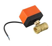 Válvula de bola eléctrica bidireccional de latón DN20 6N 3 cables control de 2 posiciones para circuitos de agua fría caliente en sistemas térmicos solares y HVAC
