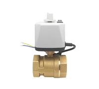 Válvula de bola eléctrica con interruptor manual de 1-1/4", latón, reinicio de falla de energía de 2 cables, válvula de torsión de 8 N·m, 220V, 24V, 12V(24VDC_NORMALLY OPEN)