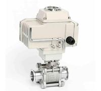 Válvula de bola eléctrica de 2 vías DN32 Válvulas de bola motorizadas tipo virola de triple abrazadera de acero inoxidable Φ38 220V 24V(220VAC)