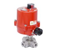 Válvula de Bola Eléctrica de 3 Vías L-Port de Acero Inoxidable G1/4'' 12 V AC/DC