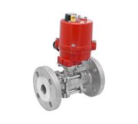 Válvula de Bola Eléctrica de Acero Inoxidable Bridadas 3 Piezas 2 Vías DN15 PN40 12 V AC/DC