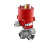 Válvula de bola eléctrica de acero inoxidable de 3 vías y puerto en T G1/2'' 12 V CC - BL3SA