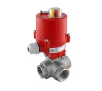 Válvula de bola electrica de acero inoxidable de 3 vías y puerto en T G1'' 24 V CA - BL3SA