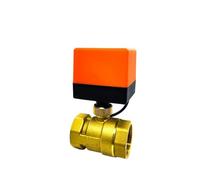 Válvula de bola eléctrica de latón de 1/2 "1-1/2" 2 "válvula de conmutación de torre de agua de calefacción de suelo de aire acondicionado bidireccional de tres cables 220V 24V 12V(220vac,34)