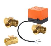 Válvula De Bola Eléctrica De Latón, DN15/20/25/32/40/50 CC, 12 V/24 V, Tres Cables, Dos Controles, 2 Vías, 3 Vías, Solenoide Con Actuador(DN25,24V_2WAY)