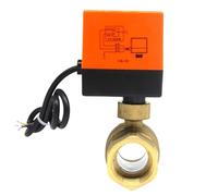 Válvula de bola eléctrica de latón DN15, DN20, DN25, AC220V, 2 vías, 3 cables, 2 controles, con actuador normalmente cerrado (2 vías DN50, CR02)
