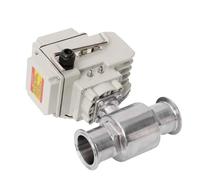 Válvula de bola eléctrica de plataforma alta sanitaria de 63 mm, 220 V, 110 V, 12 V, 24 V, válvulas de bola de conexión rápida con abrazadera de acero inoxidable(110VAC)