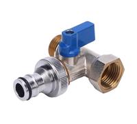 Válvula de Bola en T de Cuarto de Giro, Latón, Rosca Hembra y Macho G1 / 2 DN15, Rosca NPT 3/8 Pulgadas, Conector Ángulo - Conexión Segura y Estable, Ideal para Cocina y Baño