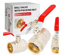 Válvula de Bola Esfera Cierre 1 1/4'' Hembra x 1 1/4'' Hembra Latón DN32 Maneta de Palanca | Llave de Paso Agua Restrictor Anillo de Estanqueidad de Prensaestopas