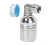 Válvula de bola flotante de acero inoxidable, válvula automática de control de nivel de agua, sistema de gestión de agua autoajustable para piscina de tanque de agua, 5.1x12.6 cm