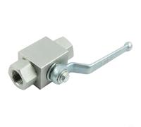 Válvula de bola hidráulica 1PCS, configuración de 2 vías, 500 bar MWP para BSP, cuerpo de acero al carbono, operación manual (G1/2)