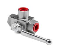 Válvula de bola hidráulica de 3 vías, válvula de bola de alta presión, válvula de cierre NPT1/2 5800-7250PSI, válvula de bola de parada fija, 1 ud.(NPT1-4)