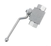 Válvula de bola hidráulica de 500 bares, operación manual de 2 vías, cuerpo de acero al carbono, sellos de nitrilo acetal para integración BSP (G3/8)