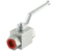 Válvula de bola hidráulica de 500 bares, operación manual de 2 vías, cuerpo de acero al carbono, sellos de nitrilo acetal para integración BSP (G3/4)