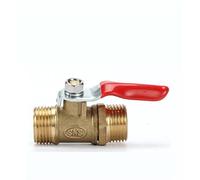 Válvula de bola latón 1/8 quot; 1/4 3/8 1/2 litro; Rosca BSP macho a con conector manija palanca roja, adaptador acoplador montaje tubería conjunta, 1 Uds(1/8 Inch)