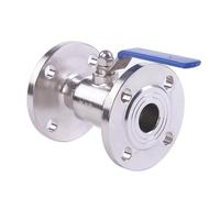 Válvula de bola manual recta acero inoxidable 316L con brida grado sanitario for medios alta temperatura